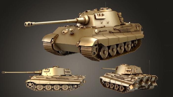 نموذج ثلاثي الأبعاد لآلة CNC السيارات والنقل Tiger 2 Tank 3D
